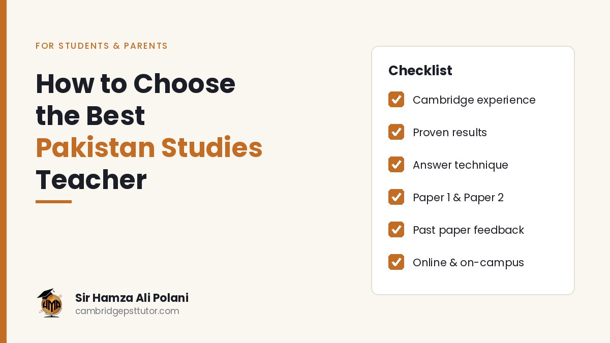 How to Choose the Best Pakistan Studies Teacher for O Level & IGCSE