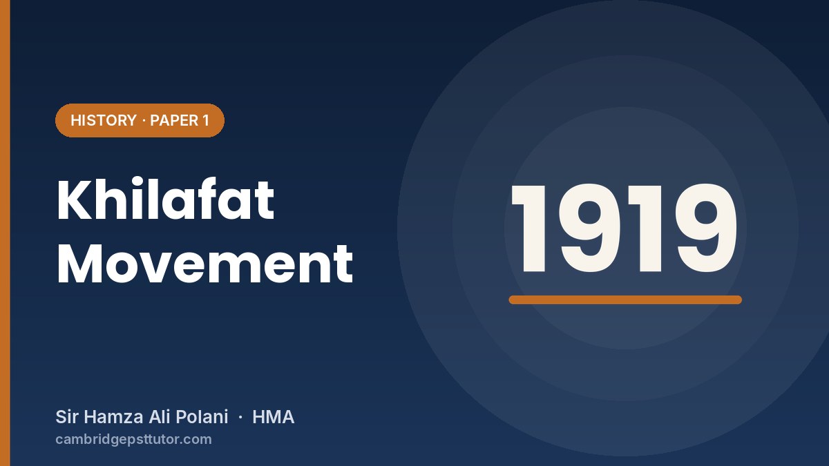 Khilafat Movement 1919–1924: Causes, Events and Reasons for Failure