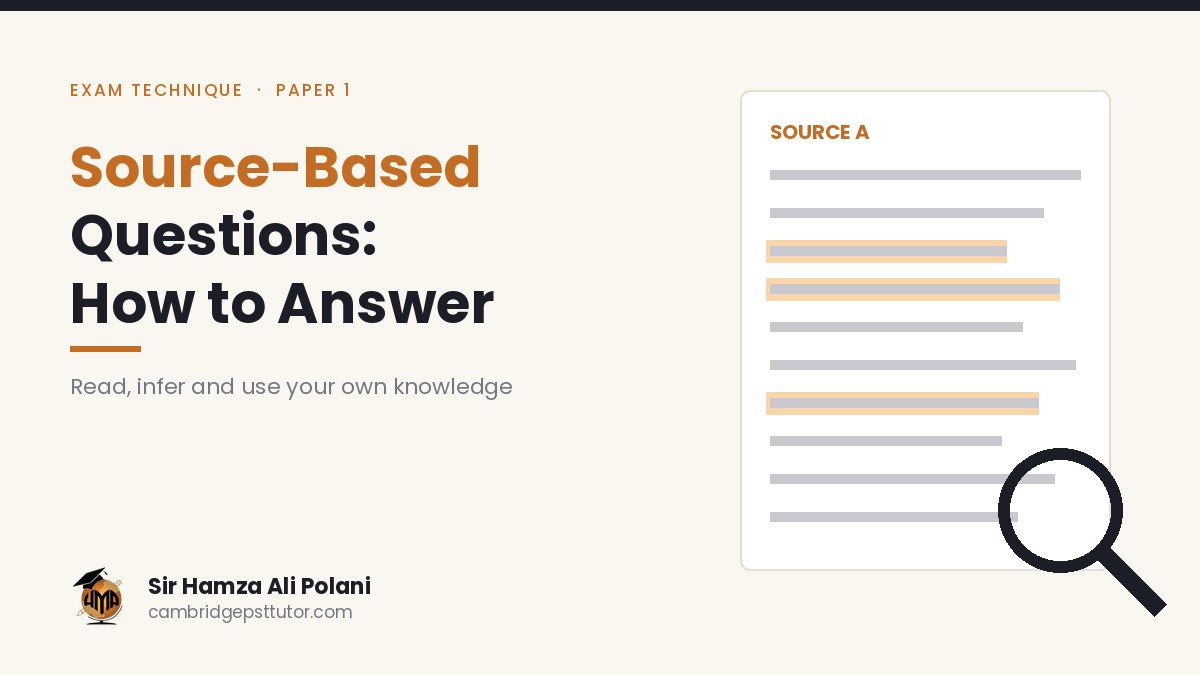 How to Answer Source-Based Questions in Pakistan Studies Paper 1